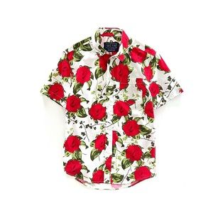 SEC 119 Grateful Dead Steal Your Face Begonias Short Sleeve Button Front Shirt